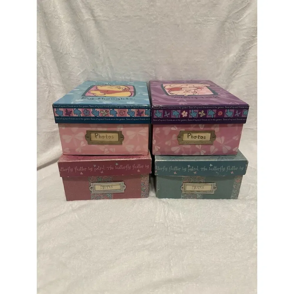 set of 4 Vintage Winnie The Pooh Photo Boxes